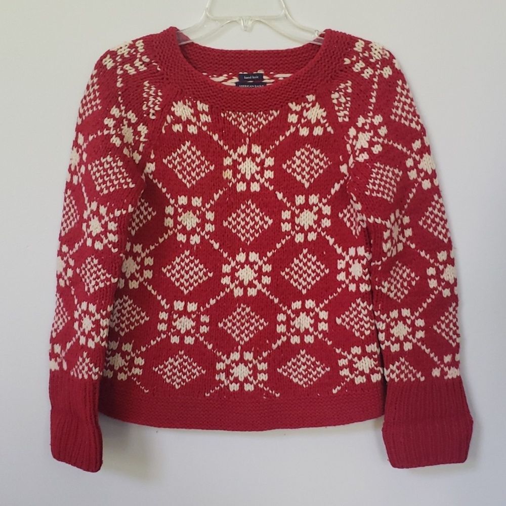 American Eagle Outfitters Sweater Womens S Alpine Handknit Lambswool Chunky